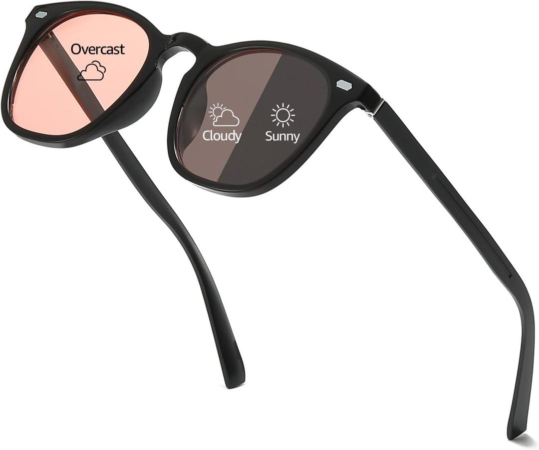 IGnaef Photochromic Polarized Sunglasses for Women, Trendy Classic Ultra Lightweight Anti Glare UV400 Protection IFA581