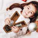 Piggy Bank for Kids Boys Girls, Wooden Large Letter Piggy Bank Alphabet Money Bank with Initial V, Coin Bank Fun Gifts for Birthday, Christmas, Festival, Baby Shower