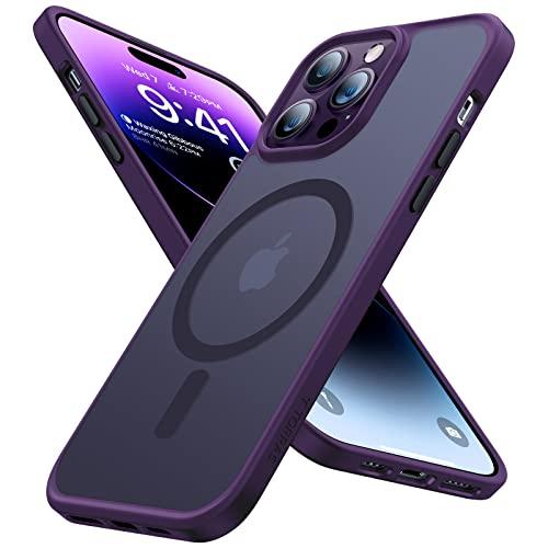TORRAS Magnetic Guardian Designed for iPhone 14 Pro Max Case [Military Grade Drop Tested] [Compatible with MagSafe] Slim Translucent Matte Case for iPhone 14 Pro Max Case 6.7", Purple