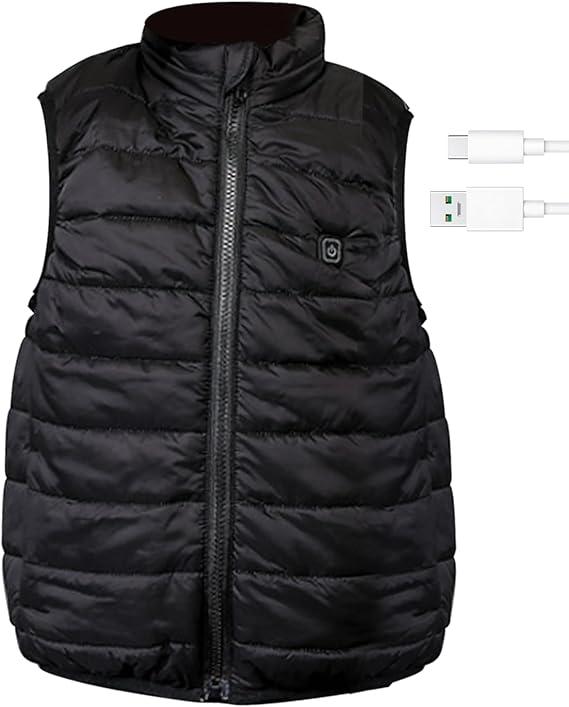 Heated Vest Size Adjustable for Men Women, Included, Lightweight Heated Jacket, 3 Heat Setting Mens Vest(XXL)