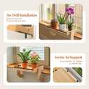 THYGIFTREE Window Sill Plant Shelf Extender, No Drill Adjustable Windowsill Shelf for Plants, Renter Friendly Window Shelf for Indoor Plants, Solid One-Piece Board, Holds Up to 30 lbs