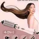 ANWA Rotating Hair Dryer Brush, 4-in-1 Hot Air Styler and Rotating Brush, Rotating Blow Dryer Brush with 2 Detachable Brushes(1.5"& 2"), Pink