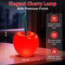 Cherry Lamp LED Light Unique Red Table Lamp for Bedroom, Nightstand or Living Room, Funky and Modern Desk Lamp, Small Decorative Cherry Bedroom Decor