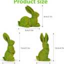 Easter Bunny Decorations,Resin Moss Bunny Figurine Features Larger Ears,Garden Artificial Moss Rabbit Easter Dcor Easter Party Favors Gifts
