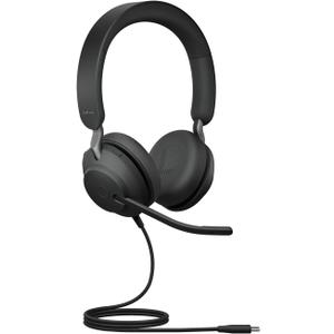 Jabra Evolve2 40 SE - Wired Stereo Headset with Noise Cancelling and 3 Microphone Technology - USB-C Cable - Certified for MS Teams - Also Compatible with Other Platforms - Black (Neue Ausgabe)