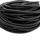 100 ft Latex Rubber Tubing 3/8 inch OD 1/4 inch ID Multicolor Natural Latex Tube Surgical Tubing Sling Rubber Band Fitness Hose, 1 Continuous Piece(Black)