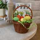 2 x Easter Basket Decorations Set, 4 Mini Baskets with Grass, 40 Foam Eggs, 12 Foam Carrots for Home Decor, Party Favors, Holiday Crafts