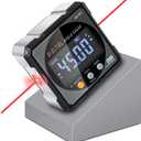 Digital Angle Finder with Electronic Laser - 4-side Strong Magnetic Angle Gauge, Cube Inclinometer with Backlight, Table Saw Miter Protractor, Woodworking Measuring Tool, Level Box for Hanging (Grey)