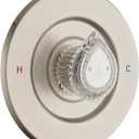 Replacement for Moen Fit Chateau Valve Shower Faucet Trim Kit Only, Pull-on Push-off Design Knob Handle, Brushed Nickel