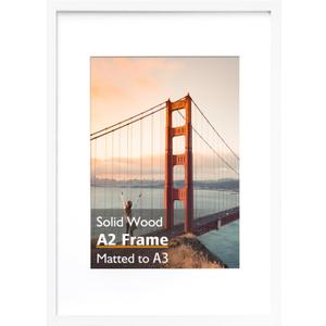 KINLINK A2 Picture Frame, White Solid Wood Frame with Acrylic Plexiglass 16.5 x 23.5 Frame for Pictures A3 with Mat or A2 without Mat, Wall Mounting Display Photo Frame 1 Pack