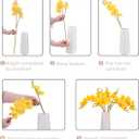 BOMAROLAN Artificial Flowers Faux Butterfly Orchid 4 Pcs Real Touch Double Branch Silk Flowers (No Vase) for Wedding Home Office Party Hotel Yard Decoration Restaurant Patio Festive Furnishing (White)