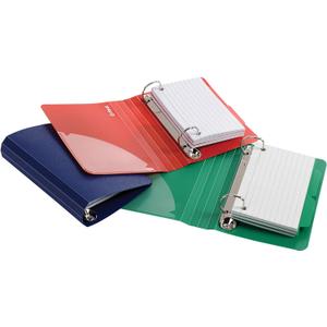 Oxford Index Card Binder with Dividers, 3" x 5", Color Will Vary, 50 Cards,1 Binder (73570),Assorted (Blue, Green, Red)