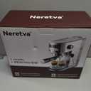 Neretva Espresso Machine 20 Bar, Super Compact Espresso Maker Stainless Steel Professional Coffee Machine Espresso with Power Steam & LED Display for Home Barista Latte and Cappuccino Maker-Silver