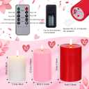 6 Pcs Mother's Day Flameless Candles LED Flameless Pillar Candles Wax LED Fake Candle with Remote and Timer Flickering H 4" 5" 6" for Home Table Dating Wedding Party Decor