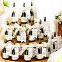 50 Pcs Mini Champagne Bubbles Wedding Favor Bulk Small Champagne Bottle Shaped Bubbles with Ribbons Gold Pins and Cards for Wedding Send Off Bridal Shower Celebration