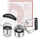 Pastry Cutter, Biscuit Cutter, Dough Scraper, Silicone Baking Mats, Stainless Steel Pastry Blender Set, Dough Cutter Biscuit Cutter Baking Pastry Mat Dough Blender Tools & Pastry Utensils (5 Pcs/Set)