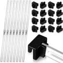 24 Pcs Metal Adjustable File Cabinet Rails Set Include 16 Hanging File Rail Clips 8 Cabinet Dividers Bars Suitable for Cabinets with Drawer Thickness Less Than 1/8 Inch(Silver,18-32.5 Inch)