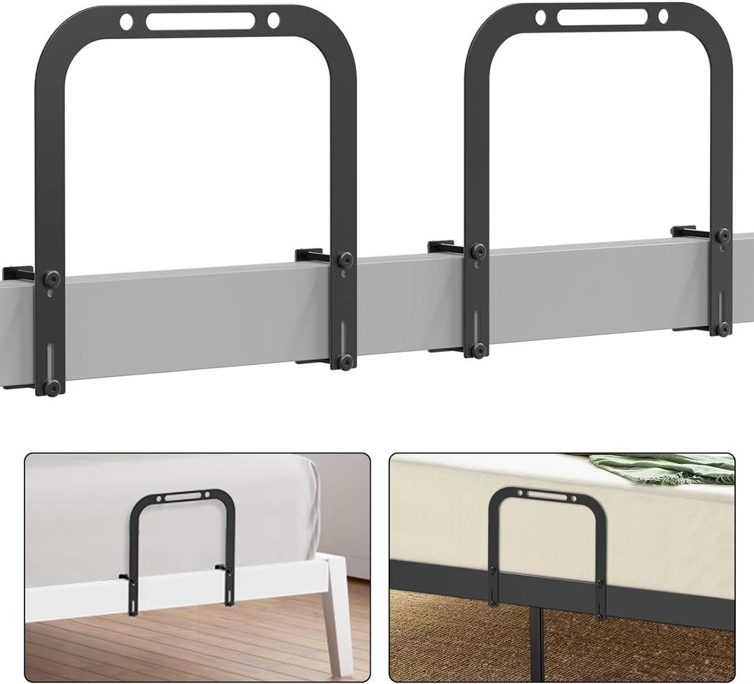 DELLAN Mattress Slide Stopper, Extra Tall Non-Slip Mattress Gripper Retainer Bar, Holder for 1.5 "x 2.9" Metal Bed Frame to Prevent Sliding (2 Pack) Bed Frame Accessory Only, Not a Mattress