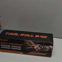 Tool Bag Roll Up, UUP Heavy Duty Rolled Empty Tool Storage Organization, Portable Foldable Rollup Organizer with 2 Small Pouches, Rollable Carrying Toolbag, Dad Men Mechanic Birthday Gift, Blue Orange