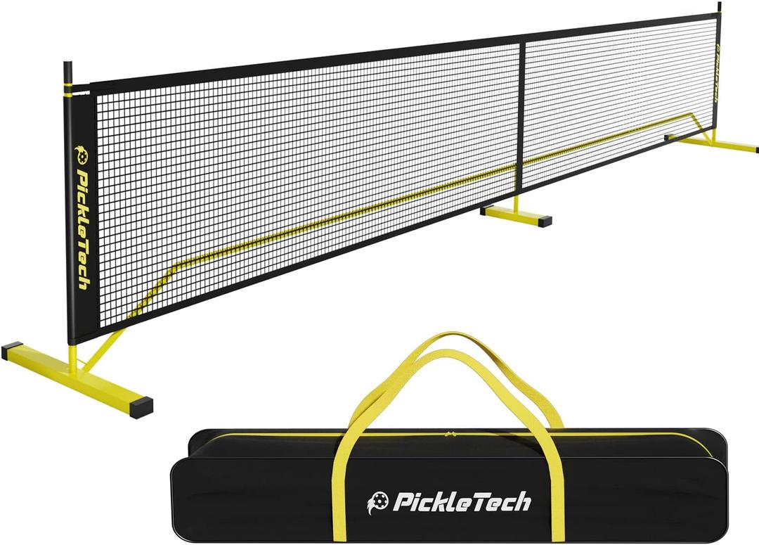 Portable Pickleball Net - 22 FT USAPA Regulation Size, Applies to Indoor & Outdoor & Driveway, Pickle Ball Net System with Carrying Bag (Yellow)