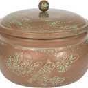 Bird Motif Copper Finish Hose Holder with Lid HHEBR