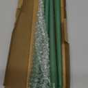 CANDWAX 12 inch Taper Candles Set of 4 - Dripless, Unscented, Long Burning Dinner Candles - Grass Green