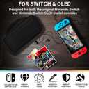 Orzly Carry Case Compatible with Nintendo Switch and New Switch OLED Console - Black Protective Hard Portable Travel Carry Case Shell Pouch with Pockets for Accessories and Games