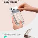 ESR Aura for MagSafe Wallet Stand with Grip, RFID Blocking, MagSafe Ring Included, 5 Card Holder Magnetic Wallet for iPhone 17e/17/16/15/14/13/12 (Not for 13/12 Mini), Selected Samsung,Desert Titanium