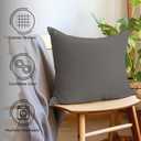 4 x Encasa XO Throw Pillow Covers 18x18 in Set of 2 Grey | No Inserts | Cotton Pillow Covers for Living Room, Bed, Sofa, Couch | Decorative Cushion Covers with Improved Zippers