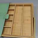 Purawood Bamboo Drawer Organizer - Expandable Silverware Organizer & Utensil Drawer Organizer, Cutlery Tray with Dividers, 7-9 Slots- Kitchen Organizer for Utensils & Flatware (Natural)