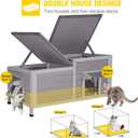 Aivituvin Outdoor Cat House Weatherproof Wooden for Feral Cats