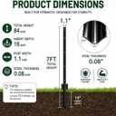 Fence Posts 7FT, Metal U Posts for Wire Fence, 10 Pack，Black