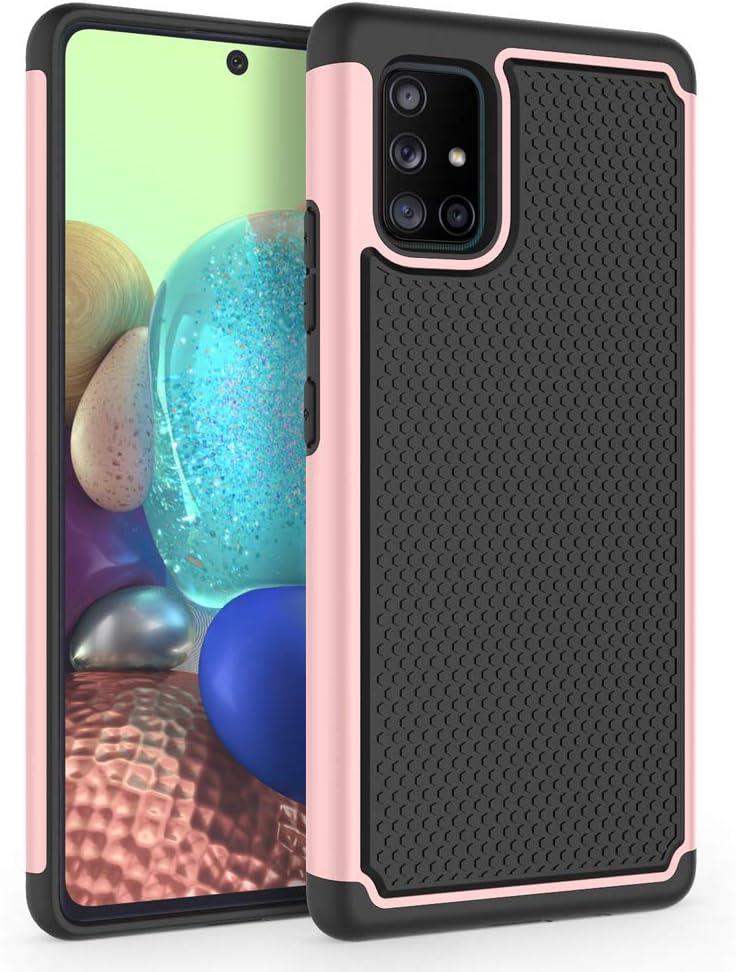 Shockproof Phone Case Cover for Samsung Galaxy A71 5G (6.7", 2020) [Not for A71 5G UW from Verizon] [Rose Gold]