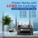 LC103BK XL Cartridge Compatible with Brother LC-103 Black Ink Cartridge for MFC-J450DW J470DW J285DW J475DW J650DW J870DW J875DW J4410DW J4510DW J4610DW Printers | High-Yield 600 Page Black