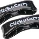 Click & Carry Grocery Bag Holder & Plastic Bag Carrier With Gel Padded Handle - Hands-Free Shopping Assistant for Multiple Bags, Paint Cans & Luggage - 100lb Capacity, As Seen on Shark Tank (2 Pack, Black)