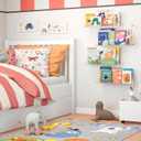 NATURE SUPPLIES Acrylic Bookshelf, Set of 4, 16" Clear Floating Shelves, Modern and Durable Nursery Wall Display for Toys, Stylish Acrylic Shelves for Home or Office Space-Saving Storage Solution