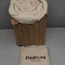 Bedsure Oversized King Comforter Set Beige - Bed in a Bag Bedding Set 7 Pieces, GentleSoft Pintuck Bed Set Gift for Family, Pinch Pleat Beige Comforter with Sheets, Pillowcases & Shams