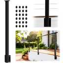 Side Mount Cable Railing Post for 42" Railing System (Post Body 48"), Level Drilled Space-Saving Fascia Mount Deck Rail Post, Black Stainless Steel T304 Handrail Post for Indoor Outdoor