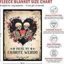 GEEMBI Anniversary Couples Gifts for Women Men - Fleece Throw Blanket for Couch Bed 50x60 in - Wedding Anniversary Birthday Gifts for Boyfriend Girlfriend Her Him Wife Husband, Gothic Blanket (Vintage Gothic - Favorite Weirdo)