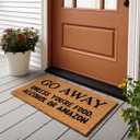 Funny Coir Doormat Go Away Unless You're Food Alcohol or Amazon Welcome Front Porch Decor Doormats For The Entrance Way Personalized Rugs Heavy-Duty PVC Back Non Slip Outdoor Mat 23.6 x 15.7 inch, Small