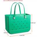 Fazhesici Large Beach Waterproof Travel Tote Bag Washable Open Tote Bag for Beach Boat Pool Work Green