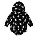 OPAWO Baby Sweatshirt Romper Long Sleeve Onsies Boy Fall Bubble Romper Baby Girl Sweater Romper Infant Hoodie Newborn Onsies(Black, 6-9Months)