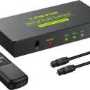 LiNKFOR Digital Optical Audio 3x1 Switch, 1 in 4 Out Aluminum Alloy with Optical Cable for PS3, Blue-Ray, DVD, HDTV (3x1 Switch)