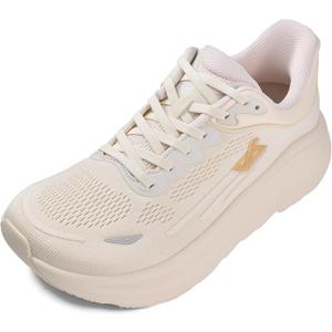 JACKSHIBO Women's Slip in Hands up Free Wide Toe Box Running Shoes Arch Support Cushion Walking Tennis Sneakers with Zero Drop Sole 11 Beige