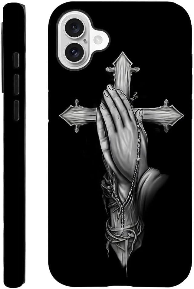 SEized Case Compatible with for iPhone 16,Pray Hands Cross Jesus Phone Case for Girl Women Boy Men,Durable Protection Phone Case for iPhone 16
