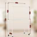 Clothes Rack 36.2" x 21.3" x 72", 4-Bar Double Rod Rolling Metal Clothing Rack for Hanging Clothes, Portable Garment Rack with Wheels for Bedroom Laundry, Closet Wardrobe, White