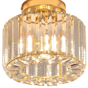 OLUZO Semi Flush Mount Ceiling Light, Crystal Chandelier Modern Ceiling Light Hallway Ceiling Light Fixtures, Small Close to Ceiling Light for Living Room Bedroom Bathroom Kitchen Entryway