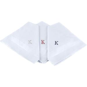 Initial Handkerchief for Men, Monogrammed Boxed 3 Piece Set,100% Cotton