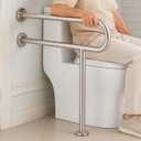 Stainless Steel Toilet Grab Bar for Elderly with Stand 23.6 Inch, Silver