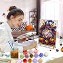 HeeBenor Halloween Paint by Numbers Kit for Adults with Frame, Pumpkin Gnome Paint by Number with Easel, DIY Halloween Gnome Adult Paint by Number Kits on Canvas Framed 8x12 Inch for Home Wall Decor